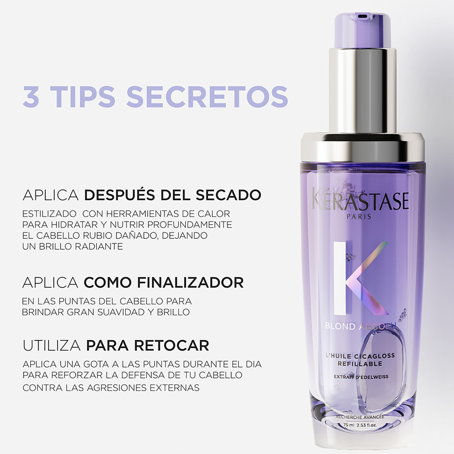 BLOND ABSOLU ACEITE CAPILAR PARA HIDRATAR EL CABELLO RUBIO BLOND ABSOLU HUILE CICAEXTREME (ACEITE CAPILAR CABELLO RUBIO)